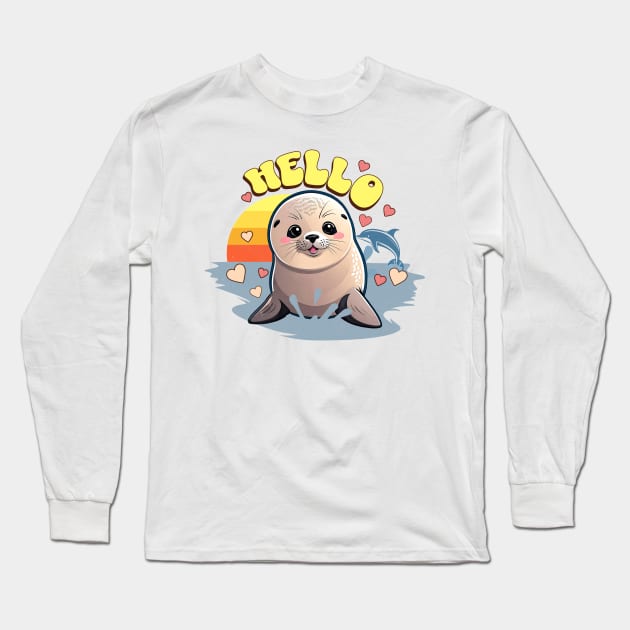 Cute Seal Sea Animals Seals Nealogy Who Loves Seals Long Sleeve T-Shirt by alcoshirts